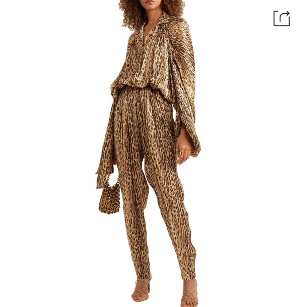 Zimmermann espionage leopard print silk jumpsuit